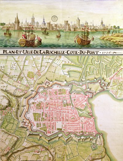 Plan of the town of La Rochelle by French School